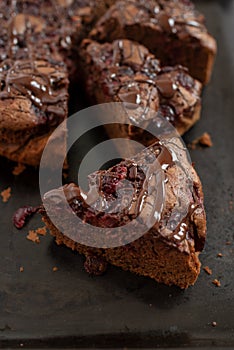 Home made chocolate cherry cake