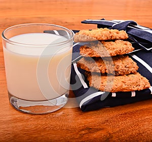 Home made chocolate chip cookies and milk