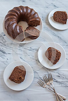 Home made chocolate sponge cake