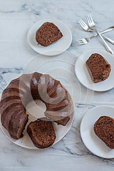 Home made chocolate sponge cake