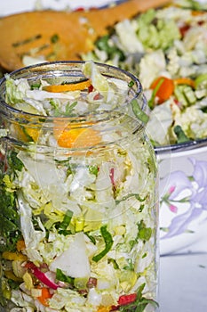 Home made cultured or fermented vegetables photo