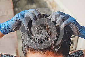 Home made hair Treatment with mud to resolve with gray