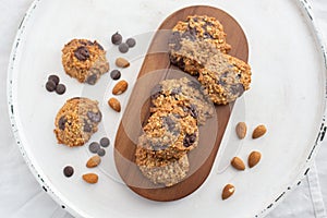 Home made healthy Almond chocolate chip vegan cookies