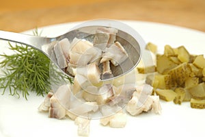 Home made herrings salad