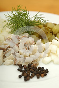 Home made herrings salad