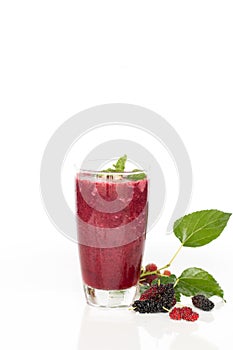 Home made Mulberry smoothie healthy drink