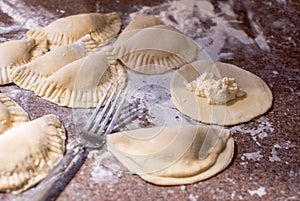 Home made pasta dumplings called pirogi