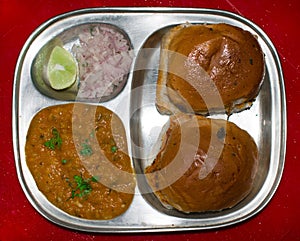 Home made pav bhaji an Indian recipe.