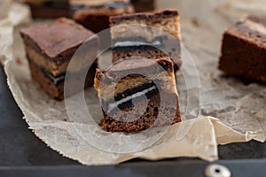 Home made peanut butter brownies