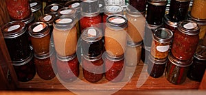 Home Made Preserves in a Cupboard