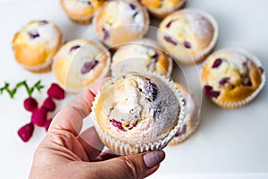 Home made raspberry muffins