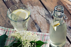 Home-made refreshing healthy summer elderberry