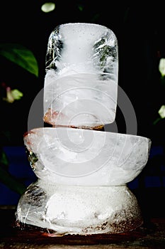 Home made shiv ling of ice