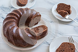 Home made chocolate sponge cake