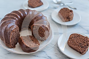 Home made chocolate sponge cake