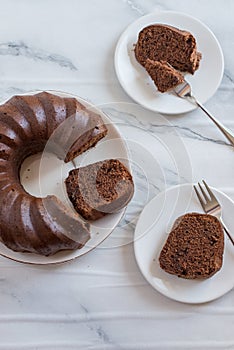 Home made chocolate sponge cake