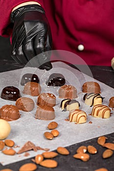 Home-made sweets in various shapes