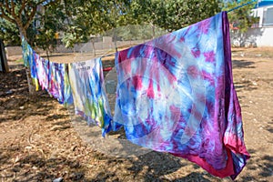 Home-made tie-dye T-shirts