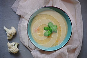 Home made vegetable soup - Flat lay setup