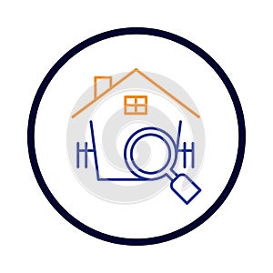 home, magnifying glass, house finding icon