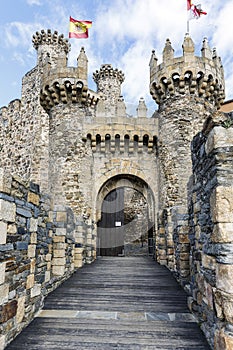 Home or main entrance of Templar castle in Ponferrada, the Bierzo