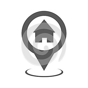 Home map pointer icon vector simple