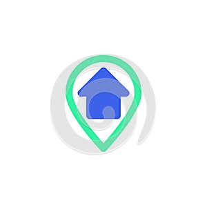 Home map pointer icon vector