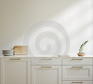 Home mockup, kitchen interior in Scandinavian style