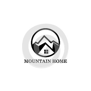 Home mountain logo vector illustration concept, icon, element, and template for company