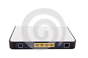 Home network router on white background