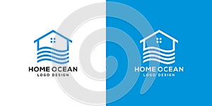 Home ocean logo vector design