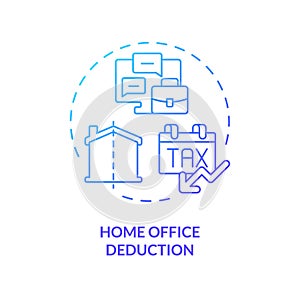 Home office deduction blue gradient concept icon