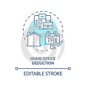 Home office deduction soft blue concept icon