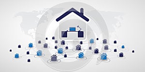 Home Offices - Separated People Work at Home and Make Social Connections Through the Internet Only