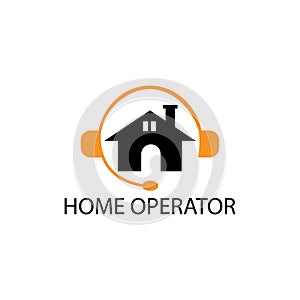 Home operator logo design vector illustration