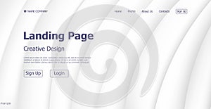 Home page landing white gray web landing page template digital website landing page design concept - Vector