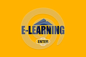 Home page of website E- Learning. Illustration