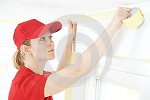 Home Painter with masking tape