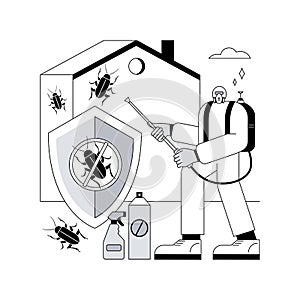 Home pest insects control abstract concept vector illustration.