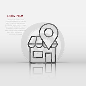Home pin icon in flat style. House navigation vector illustration on white isolated background. Locate position business concept