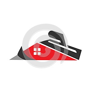 Home plastering logo design vector