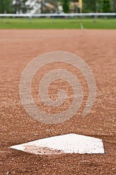 Home plate at a baseball diamond