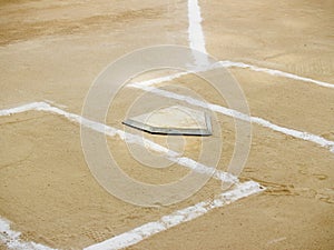 Home plate and batter's boxes