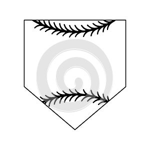 Home plate icon with baseball bats and ball