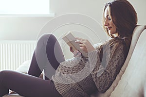 Home portrait of pregnant woman