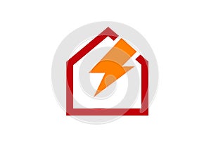 Home Power Logo Design Illustration