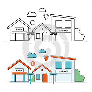 Home Property Vector Image. Outline. EPS file Available