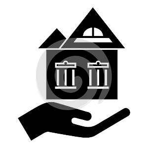 Home protection icon, simple black style