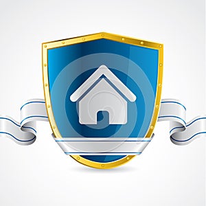 Home protection illustrated with shield