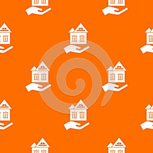 Home protection pattern vector orange